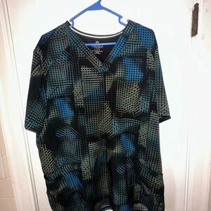 Men's Black and Blue Patterned Cherokee Infinity Scrub top